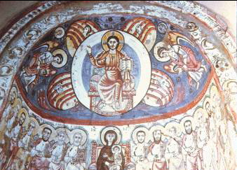 Coptic Fresco from apse of Bawit Monastery, Middle Egypt, 6-7th Century A.D.